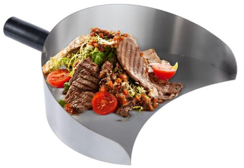 Grillköttpanna - grillspade 22,5 x 17,5 x 8 cm, bärbar köttsamlare med kapacitet i rostfritt stål, multifunktionellt grillverktyg, vertikal grillpanna