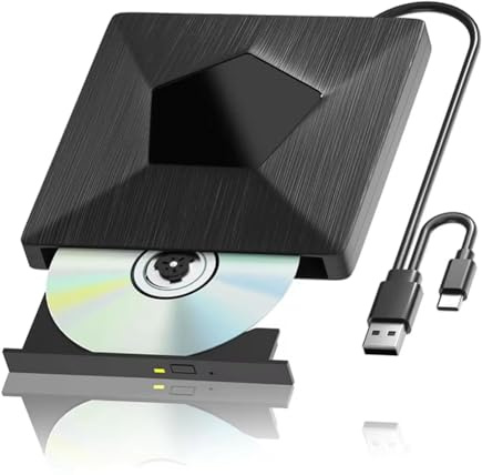 Tuminita Masterizzatore Bluray Esterno 3D Masterizzatore Bluray Esterno Portatile unità Ottica Bluray unità Esterna Bluray Dvd/CD Lettore per PC Laptop