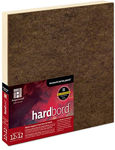 Ampersand Art Supply Hardboard Wood Painting Panel: Museum Series Hardbord, 12 x 12, 3/4 Inch Cradled Profile
