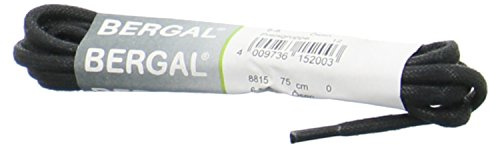 BERGAL 1 Paar Schnürsenkel schwarz - gewachst - rund - dick - Ø 3,0 mm (75 cm)