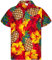 King Kameha Funky Hawaii-Hemd, Herren, Kurzarm, Pineapple-Hibiscus, Rot, M