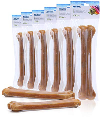 Nobleza - Hunde Kauknochen 25CM x 6 Stück, 100% natürliche rinderhautknochen und hundeknochen für große Hund, Dog Bones proteinreiche