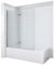 Duschwand Glas für Badewanne 130 x 140 cm Badewannenaufsatz Duschabtrennung Faltwand Falttür mit Festteil und Duschablagen aus 5mm Einscheiben Sicherheitsglas ESG mit Nanobeschichtung | AQUABATOS
