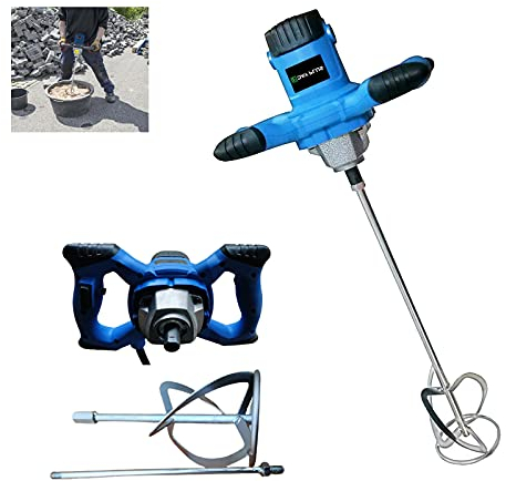 Mélangeur à béton 2600 W avec réglage de la vitesse de rotation 6 vitesses et interrupteur verrouillable avec batteur Ø 120 mm – pour peinture, plâtre et chape, agitateur de mortier