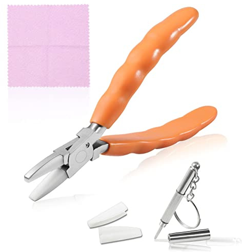 SPEEDWOX 15,2 cm flache Edelstahl-Brillenreparaturzange mit Schraubendreher und Reinigungstuch