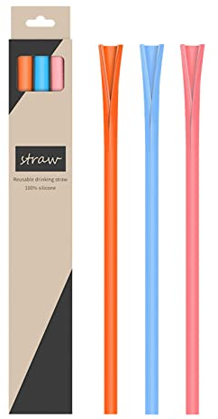 3 cannucce riutilizzabili in silicone, apribili e lavabili, senza bisogno di spazzole per la pulizia, cannucce facili da pulire per uso alimentare, senza BPA, lunghe per qualsiasi bicchiere