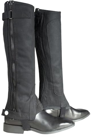 HORZE Femme et Enfant, Chaps d'équitation Amara, Noir, XL/W