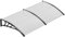 LIFERUN Auvent de Porte d'entrée 190x98.5cm Toit Marquise en Polycarbonate Porte Résistante Toit Abri Protection Contre La Pluie et UV Transparent,Support de Fixation en Aluminium,Noir