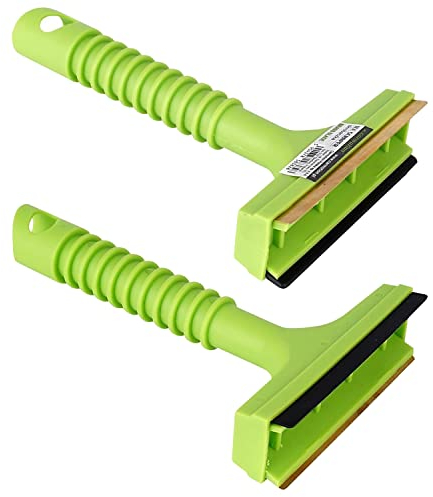 Carmotion 2 Stück Eiskratzer Eisschaber Scheibenkratzer mit Messingklinge und Gummilippe Auto Messingschaber Schaber / 21-406