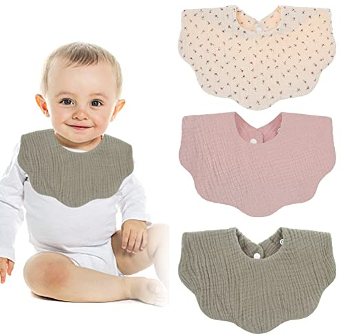 Katutude Bavoirs Bébé, 3 Pièces Coton Bavoirs Bandanaavec La Boucle Bavoirs Triangulaires pour Bébé Unisexes Bavoirs Bandana Bavette Bavoirs D'épaule Lavable en Machine Bavoirs pour Bébé de 0-18Mois