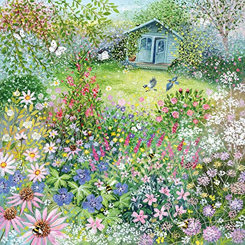 Coast and Country - Garden with Bees and Butterflies Blank Greeting Card with Envelope