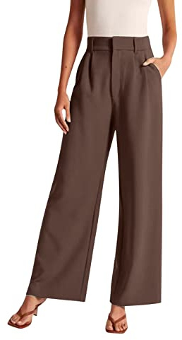 CGGMVCG Pantaloni a Gamba Larga per Le Donna da Lavoro Eleganti Casual da Lavoro a Vita Alta da Ufficio Pantaloni a Palazzo