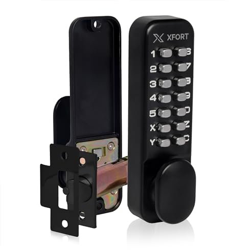 XFORT Digital Door Lock - Matt Black, Keypad Combination Lock with Optional Hold Back Function