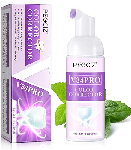 Colour Corrector-v34 Purple Teeth Whitening, Tooth Stain Removal, Purple Toothpaste, Colour Correcting Tooth Stains, V34, Colour Corrector, Tooth Colour Corrector (purple02)