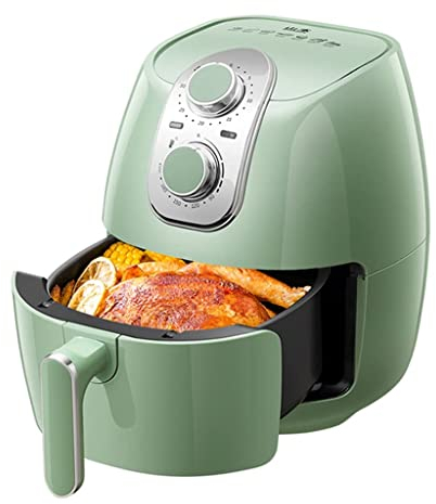 Freidoras Air 4L Gran Capacidad Sin Aceite Eléctrica Totalmente Automática Horneado Integrado Doble Perilla Operación (Color (freidoras de Aire) (Verde 27 * 29 * 33cm) Comfortable Anniversary
