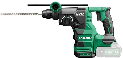 HIKOKI Akku Bohr- und Meißelhammer DH1826DA, Aufnahme: SDS-plus (18V, Leerlaufdrehzahl 0-4300 min-1,Schlagenergie: 3,2 J, Brushless Motor, plus Zubehör, OHNE Akku, Ladegerät und Transportkoffer.