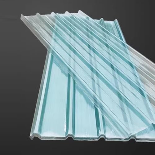 Silent Self-Cleaning Roofing Sheet,Clear Roof Sheet,Impact Resistance Roofing Tiles,1.2mm Fiberglass Daylighting Panels,Side Panels Roofing Covers,Corrugated Garage Shed (0.9x1.7m/35x67in,20 pcs)