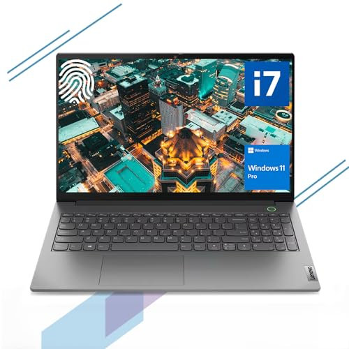 Lenovo ThinkBook 15 Gen 4 Business Laptop, pantalla FHD de 15.6 pulgadas, Intel i7-1255U, 16GB RAM, 512GB SSD, HDMI, Thunderbolt 4, cámara web, Wi-Fi 6, lector de huellas dactilares, lector de