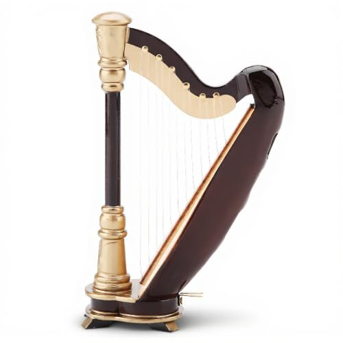 Mini Harp, Wood Miniature Harp Replica Harp Instruments Musikinstrument Modell med Gåvor Case Instrument Model Musikgåvor Ornament