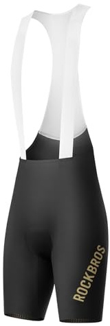 ROCKBROS Vadderade MTB-shorts, herrcykelbyxor med sömlösa remmar, cykelbyxor långdistanskomfort, anti-friktion, svart, XL