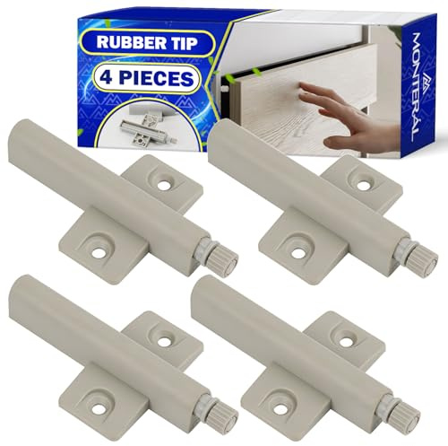 4 Piezas Amortiguador Puerta Cocina y Muebles con Punta de Goma - Cierre Amortiguado Puerta de Color Gris - Garantía de 10 Años - MONTERAL