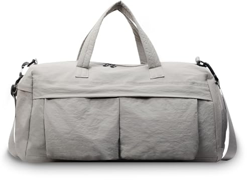 Boziee Sporttasche mit Schuhfach wasserdichte Reisetasche Damen/Herren Trainingstasche Sportbeutel Schwimmtasche für Sport Gym&Fitness Weekender Reisen Unisex Duffel Bag (Grau)