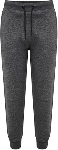 COSHAL® Cuffed Jogger Kids Athletic Jogger Sweatpants Boys Girls Fleece Jogging Bottoms Kids Sports PE Joggers Children Unisex Fleece Trousers Classic Bottom Cuff Joggers 13-14 Charcoal
