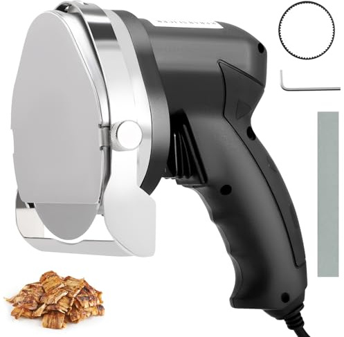 Electric Kebab Slicer, 80W Handheld Doner Kebab Shawarma Cutter Machine, Adjustable Cutting Thickness with 0-8mm, Cutting Width 12cm, for Roast Meat Shops, Restaurants, for All Kinds of Meat.