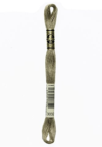 DMC 117-3032 Six Strand Embroidery Cotton Floss, Medium Mocha Brown, 8.7-Yard