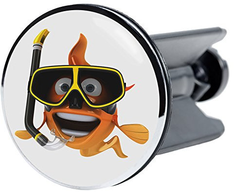 Sanilo Waschbeckenstöpsel Fisch, schöner Stöpsel für das Waschbecken, universal mit Motiv