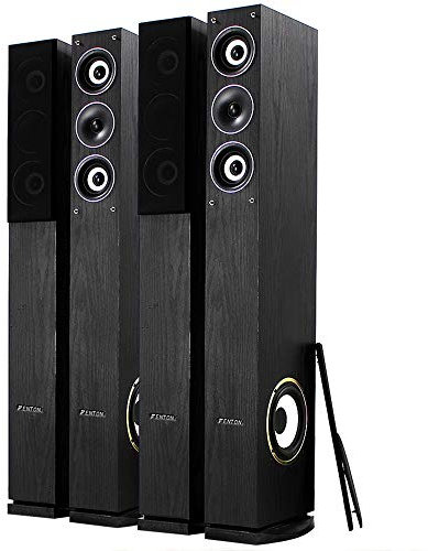 Fenton 4x Home Hi-Fi 6.5 3-Way Floor Standing Column Speakers – 2000W Peak Power Audio System with Wide Frequency Response and Elegant Black Design