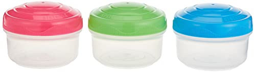 Sistema Snack Pots Mini Bites TO GO Food Storage Containers 130ml Stackable Snack Boxes with Lids BPA Free Pack of 3
