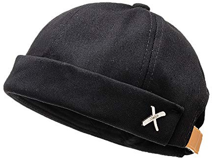 YAMEE Dockercap Berretto Docker da Uomo Berretto da Portuale Cappellino da Portuale Brimless Hat cap Beanie Cappello Rolled Cappello da Marinaio Unisex Skullcap Regolabile (56-58cm)