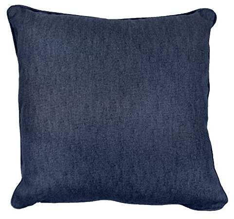 Fusion - Navy Blue Cushion (43 x 43cm) - 100% Cotton - Filling Included - Dark Blue Cushions with Covers Included/Cushion Inserts - Matching Curtains Available - Sorbonne Collection