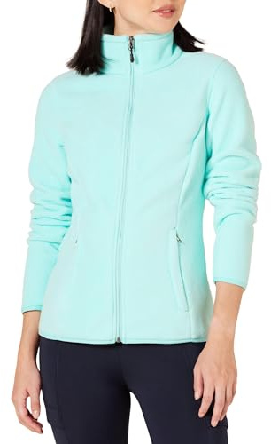 Amazon Essentials Chaqueta de Forro Polar Suave con Cremallera Completa y Corte clásico (Disponible en Tallas Grandes) Mujer, Azul Agua, XL