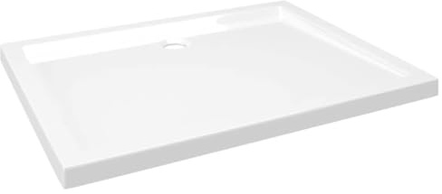 vidaXL Rectangular Shower Base Tray - Durable Fiberglass Reinforced ABS Material, Low Threshold, High Gloss Finish, 31.5x39.4