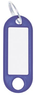 WEDO Schlüsselanhänger 100 Stück, blau – mit 18 mm Ring, beschriftbar & Etiketten auswechselbar, 52×21×3 mm, Made in Germany