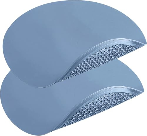 Extra Large Silicone Microwave Mat & Food Cover- Mat as Bowl Holder, Cover for Splatter Guard, Multi-Use Silicone Trivet Pot Holders, Drying Mat for Kitchen Counter, 12Heat Resistant Mat, Blue 2Pack