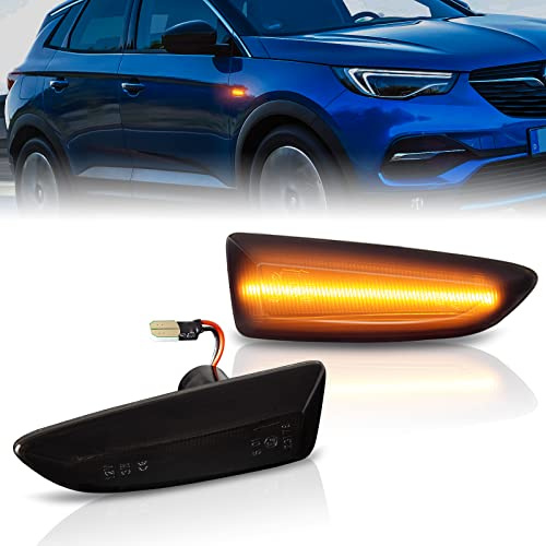 OZ-LAMPE Intermitentes LED para O-Pel Astra K Astra J Zafira C Insignia B Grandland X,lntermitentes laterales LED, 2 unidades, luz LED intermitente con bus Canbus