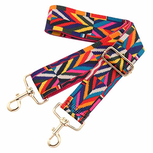 Nefelibata - Correa para bolso, correa de hombro ajustable de 5 cm de ancho, multipatrón, de lona, para bolso de mano, unisex, bolso cruzado, bolso de hombro (diamante amarillo)