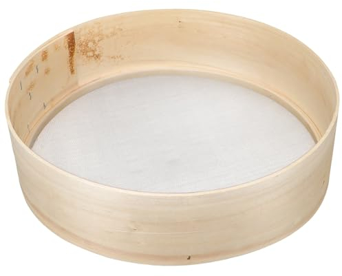 Kichvoe Mehlsieb Aus Holz 60 Mesh Feines Sieb Zum Backen Kuchen Brot Und Filtern Von Teig Und Puderzucker Für Zuhause Und Gastronomie