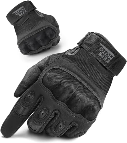 KEMIMOTO Gants tactiques, gants de travail, gants militaires, avec protection de la cheville en fibre de carbone, respirants, doigts complets pour le travail, la randonnée, la chasse et la sécurité