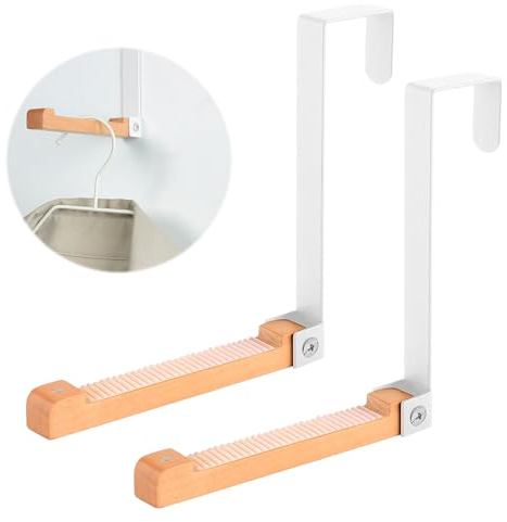 Sporgo 2 Stück Türhaken Zum Einhängen: Faltbare Türhaken Metall und Holz Tür Haken, Tür Kleiderhaken Kein Bohren Türgarderobe Zum Einhängen, Türhaken Innenseite für Tasche Kleidung und Handtücher