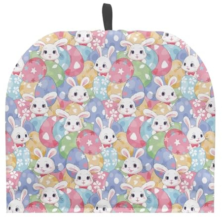 Eheartsgir Easter Rabbit Eggs English Tea Cosy for Teapots, Dustproof Insulated Teapot Cover Breakfast Coffee Warmer for Home Kitchen Table, Creative Tea Cozies for Tea Party Easter Decorations