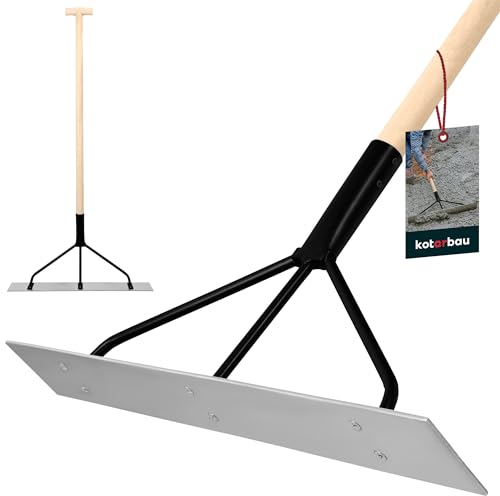 KOTARBAU® Betonverteiler 625x325 mm Stahl mit Stiel aus Holz 990 mm Betonglätter Betonschieber Beton Glätter Teerverteiler Splittschieber