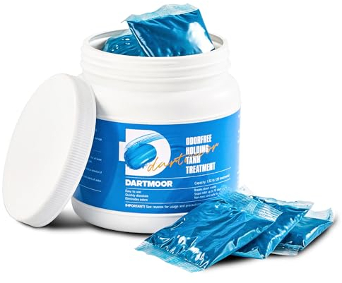 DARTMOOR Desodorante para Inodoro Camping, 20 PCS, Disgregante WC Camper, 30 g Eliminación de Residuos WC para Inodoro Portátil, RV, Poti de Camper