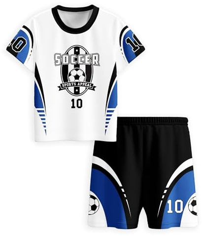 Hjshfue Kids Soccer Jerseys Boys Football Practice Outfits Youth Sport Training Uniforms Athletic T-Shirts