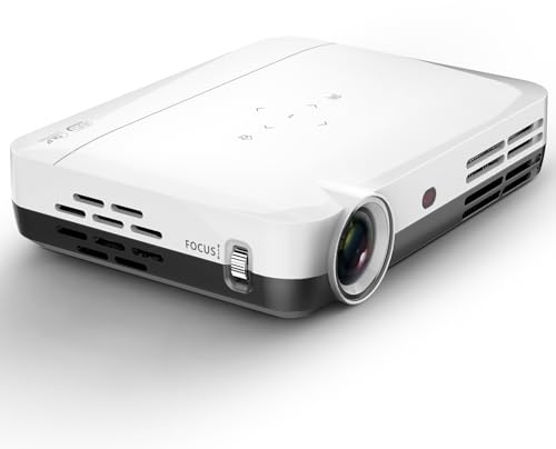 Boss Projector 4K S7 with Wi-Fi and Bluetooth, 3840 X 2160 Resolution, 7000 Lumens, Actual 3D, LED DLP Display, Ceiling/Floor Mount, HDMI for TV, Laptop, Mobile, 2GB RAM 32GB ROM