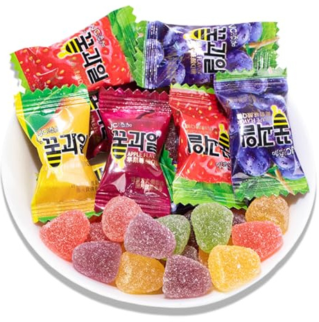 BaiLiSnacky 250g Bonbons Gélifiés Aux Fruits Sucettes Gommes Vitaminées Cadeaux De Noël Pour Enfants Sachet Gourmand Pour Fêtes En-cas De Bureau