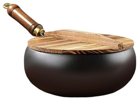 Non-Stick Iron Skillet, Deep Frying Pan, Stone Cookware, Versatile Compatibility, Easy Maintenance, 24x11x45cm, for Restaurant, Hotel, Home